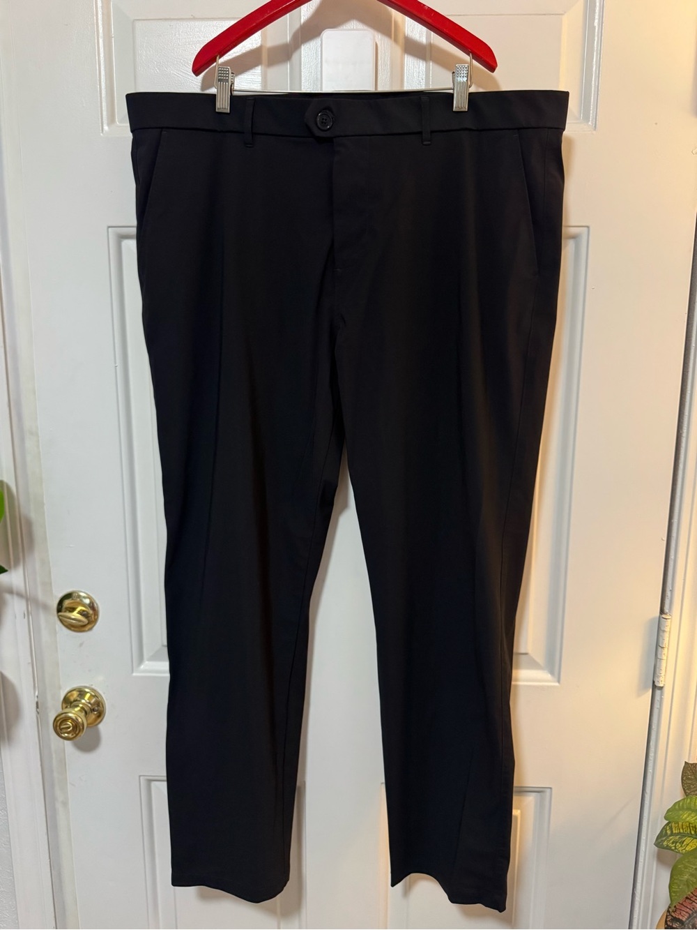 Greyson Pants Black  Montauk Wolf Logo Solid Performance Stretch Golf Size 40/30